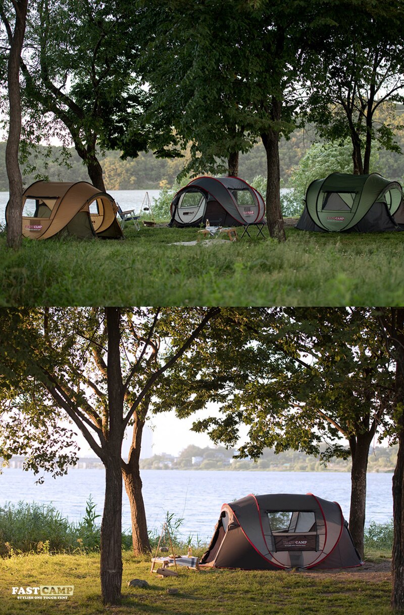 Cheap Goat Tents Pop Up Automatic Speed Open 3 4 Person Ultralarge Anti UV Self driving Tour Park Playing Camping Tent Beach Tent Tents 